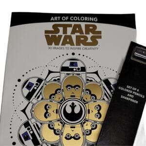 Disney Star Wars Art Of Coloring Book & 6 Colored Pencils Loot Crate Exclusive